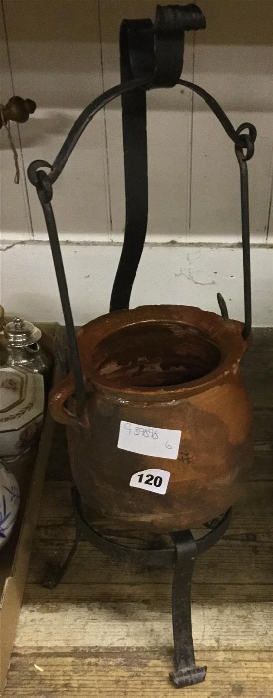 Old Cauldron wrought iron pot